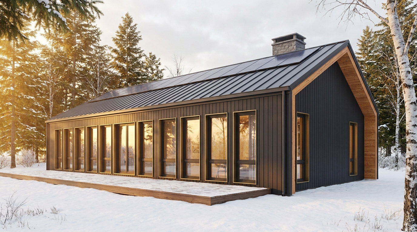 月の小屋 外観 — AI render based on BIM specs