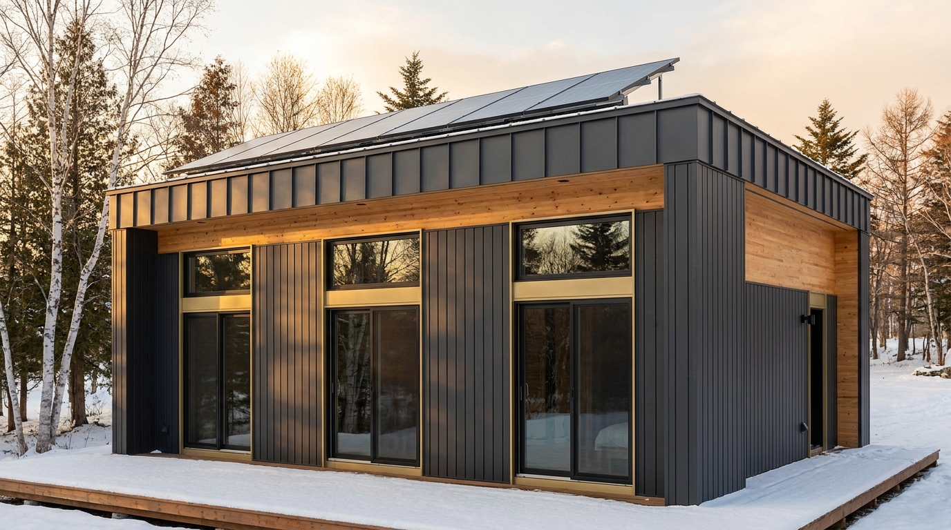 北の蔵 外観 — AI render based on BIM specs