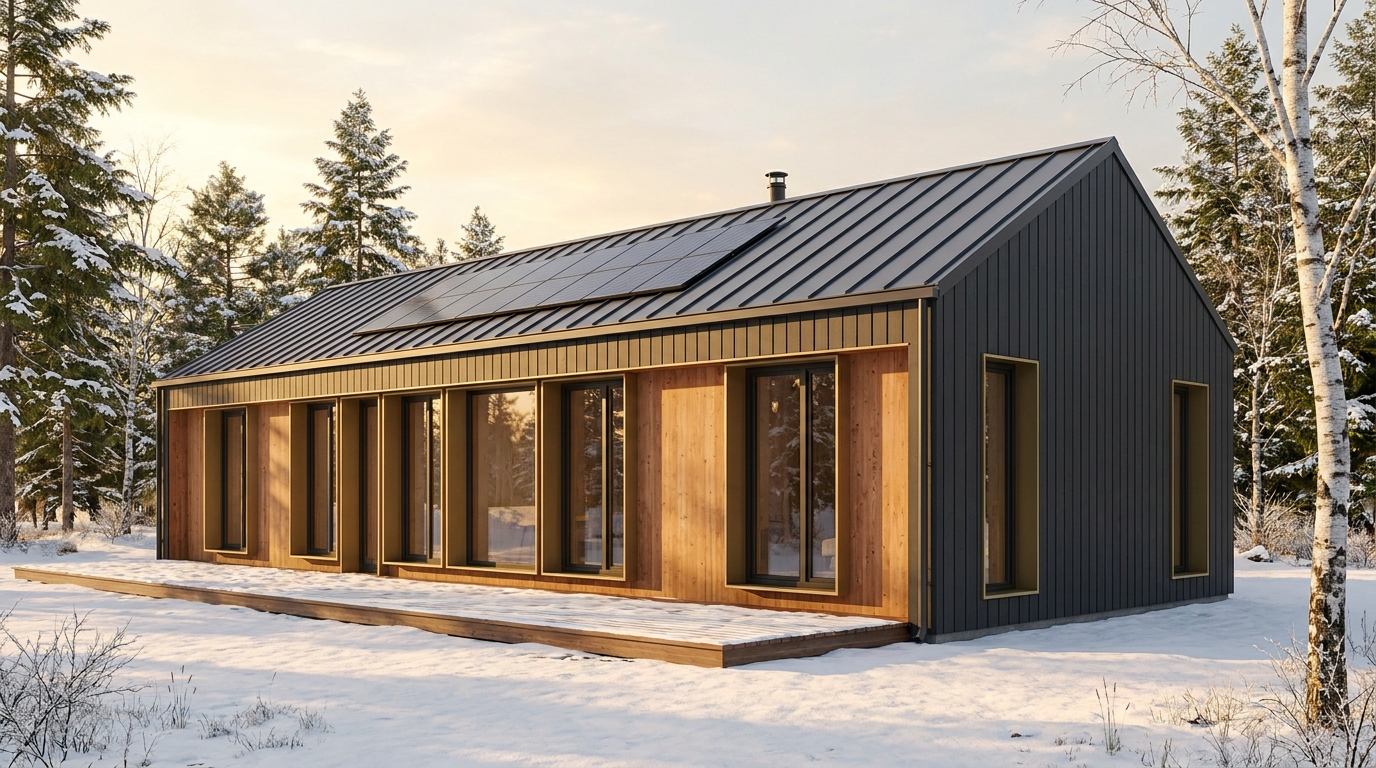 南の巣 外観 — AI render based on BIM specs