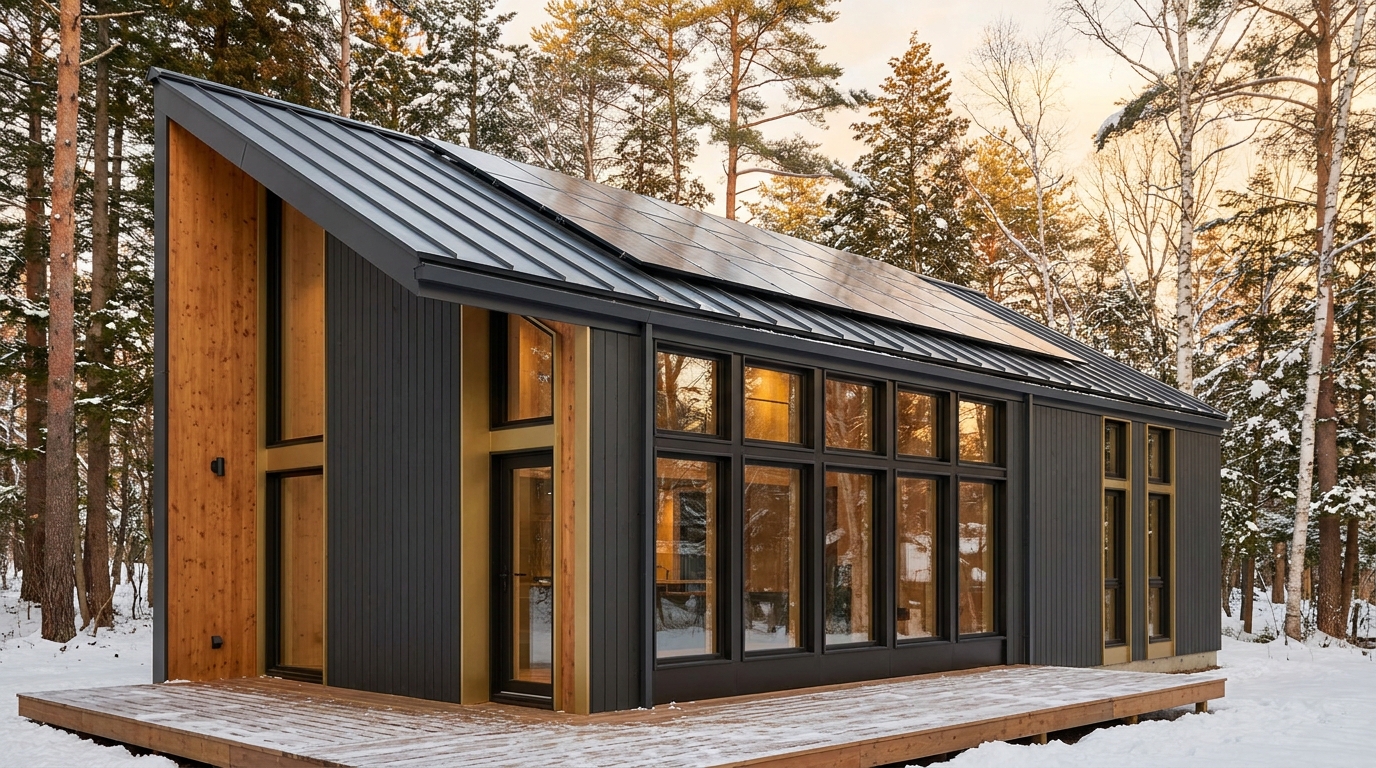 北の蔵 外観 — AI render based on BIM specs