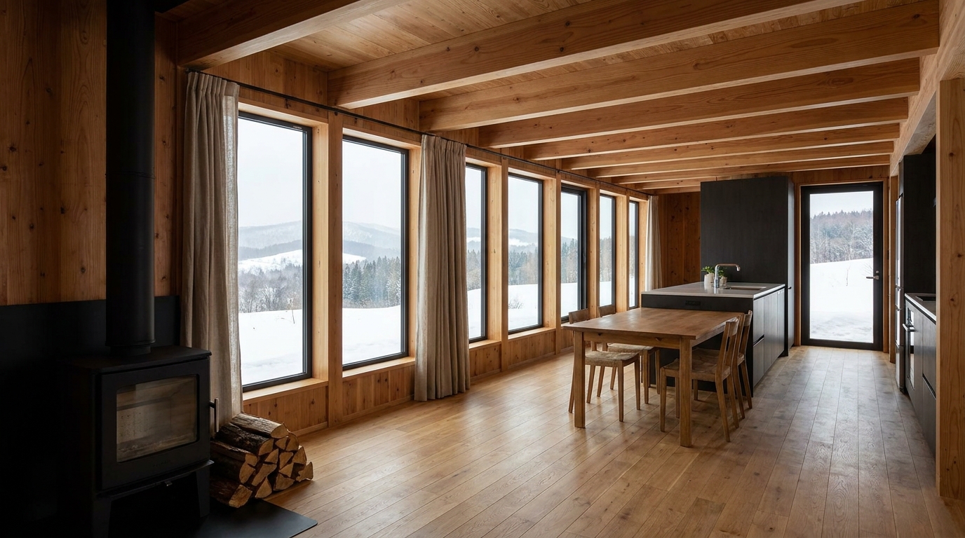 雪の小屋 内観