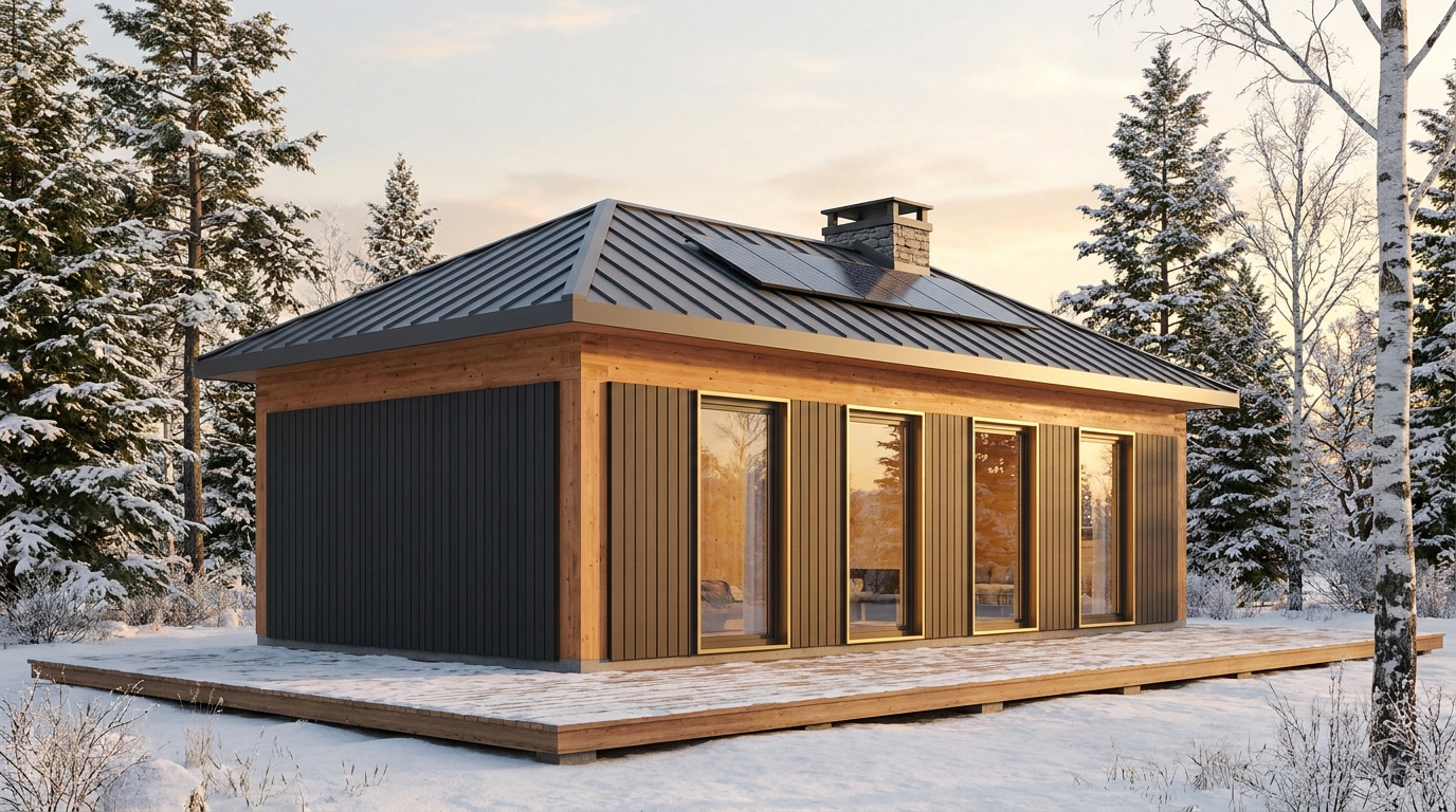 霧の杜 外観 — AI render based on BIM specs