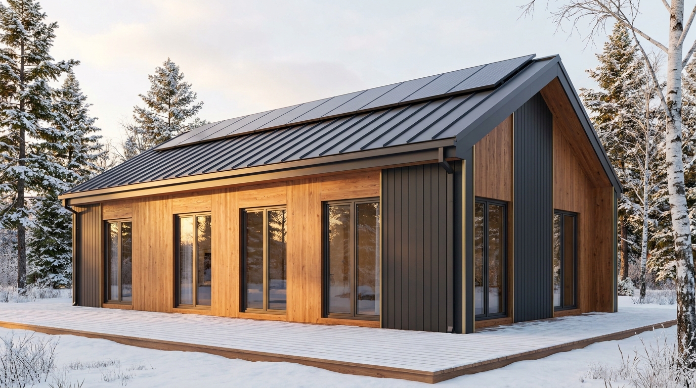 東の里 外観 — AI render based on BIM specs
