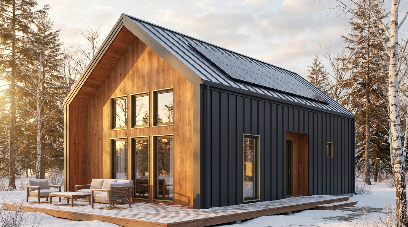 月の小屋 外観 — AI render based on BIM specs