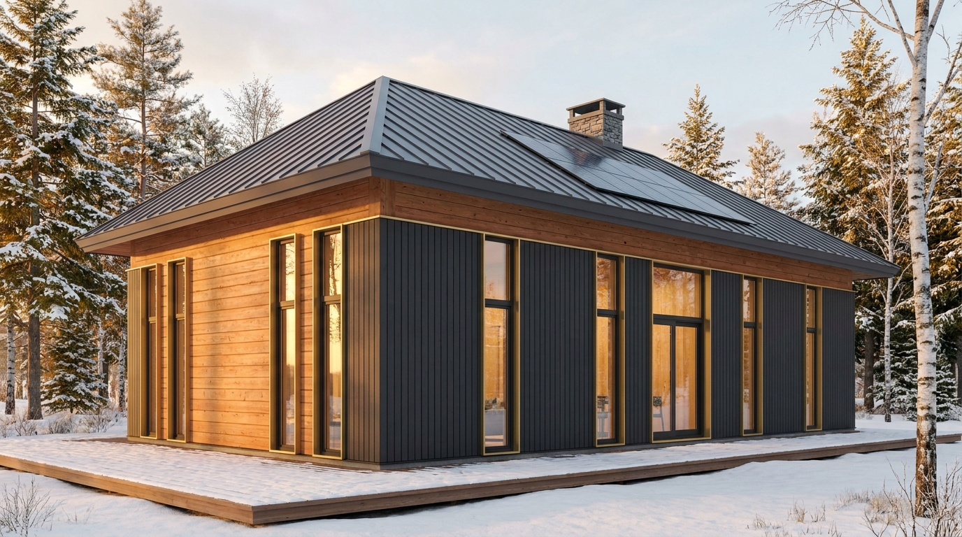 星の小屋 外観 — AI render based on BIM specs