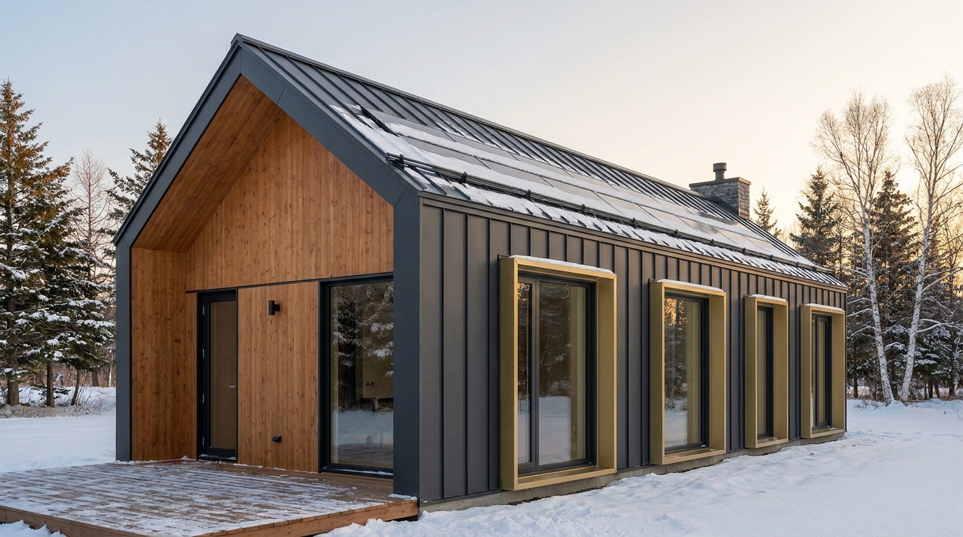 星の小屋 外観 — AI render based on BIM specs