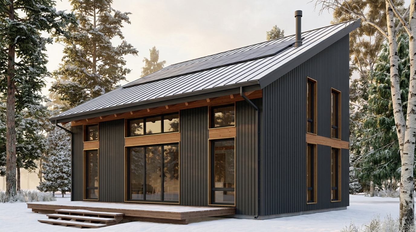 西の家 外観 — AI render based on BIM specs