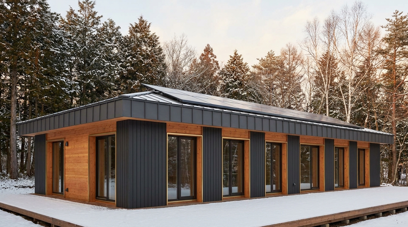 北の杜 外観 — AI render based on BIM specs