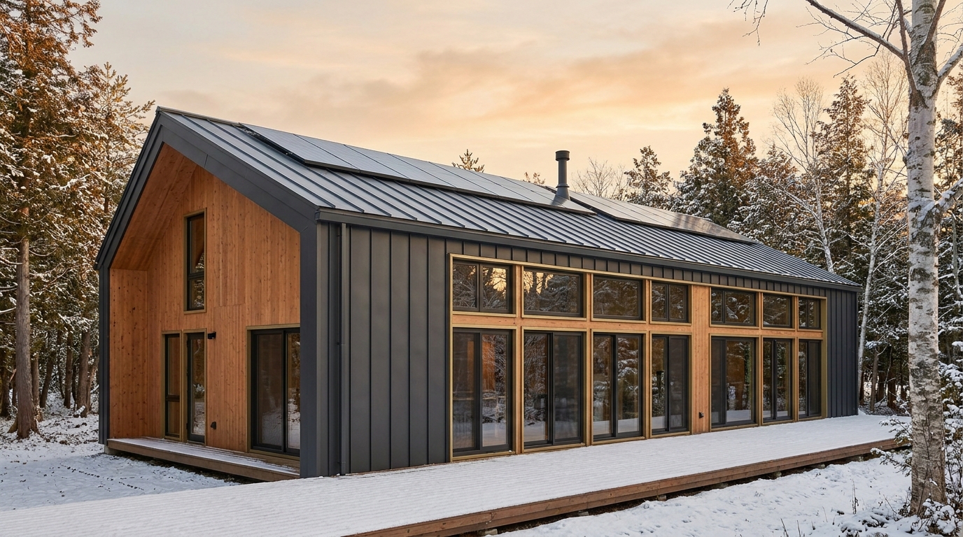 雪の蔵 外観 — AI render based on BIM specs