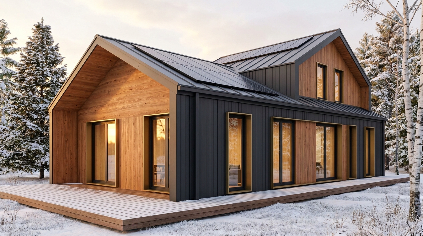 雪の塔 外観 — AI render based on BIM specs