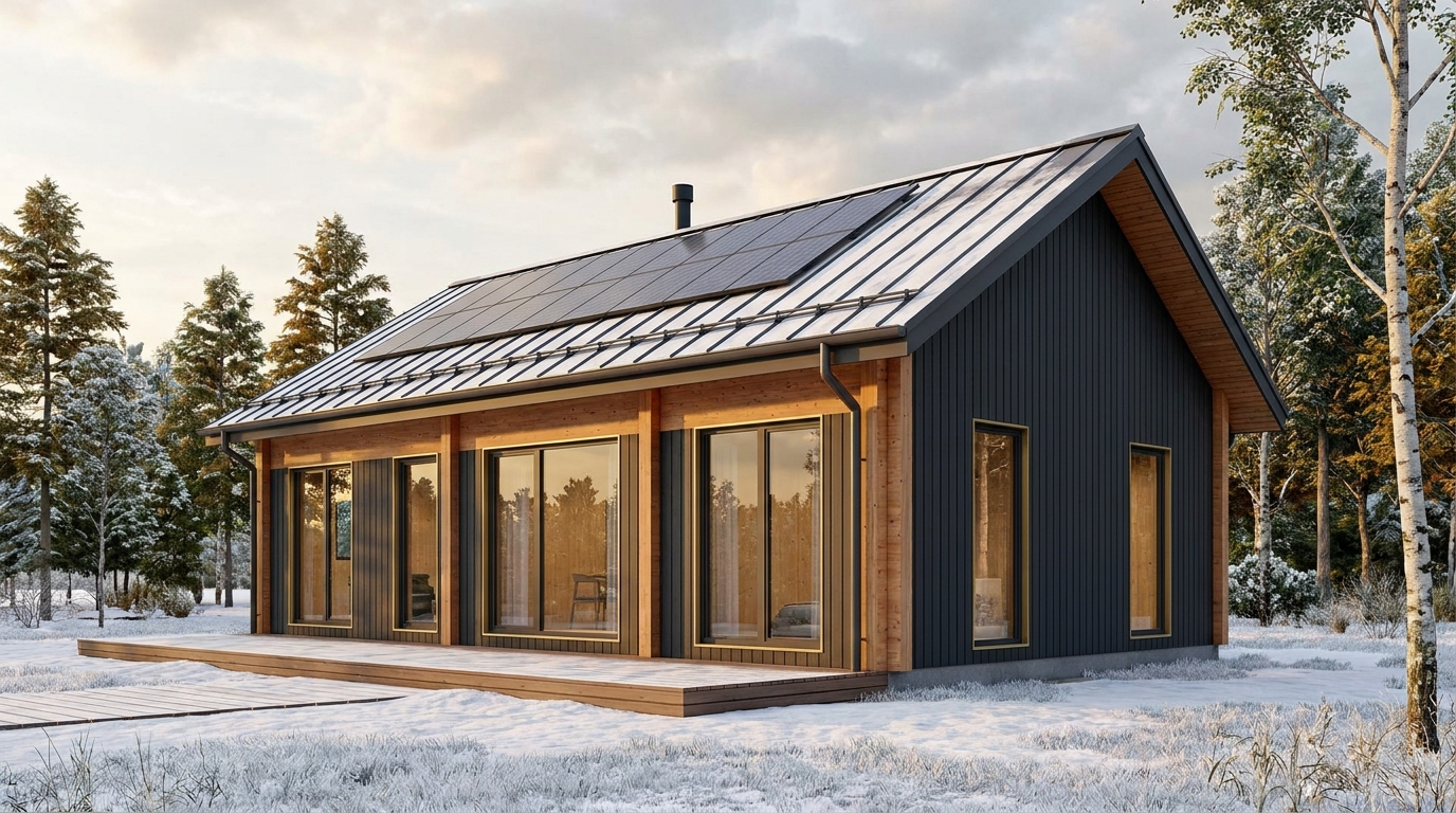 風の巣 外観 — AI render based on BIM specs