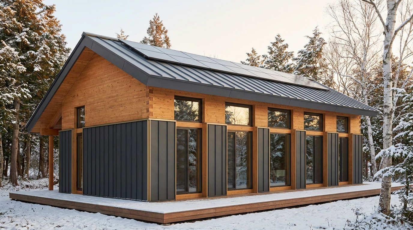 森の蔵 外観 — AI render based on BIM specs
