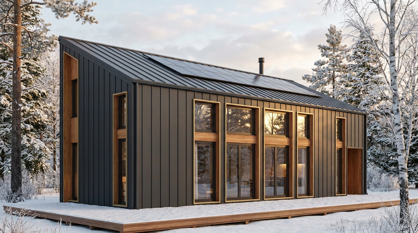 東の庵 外観 — AI render based on BIM specs