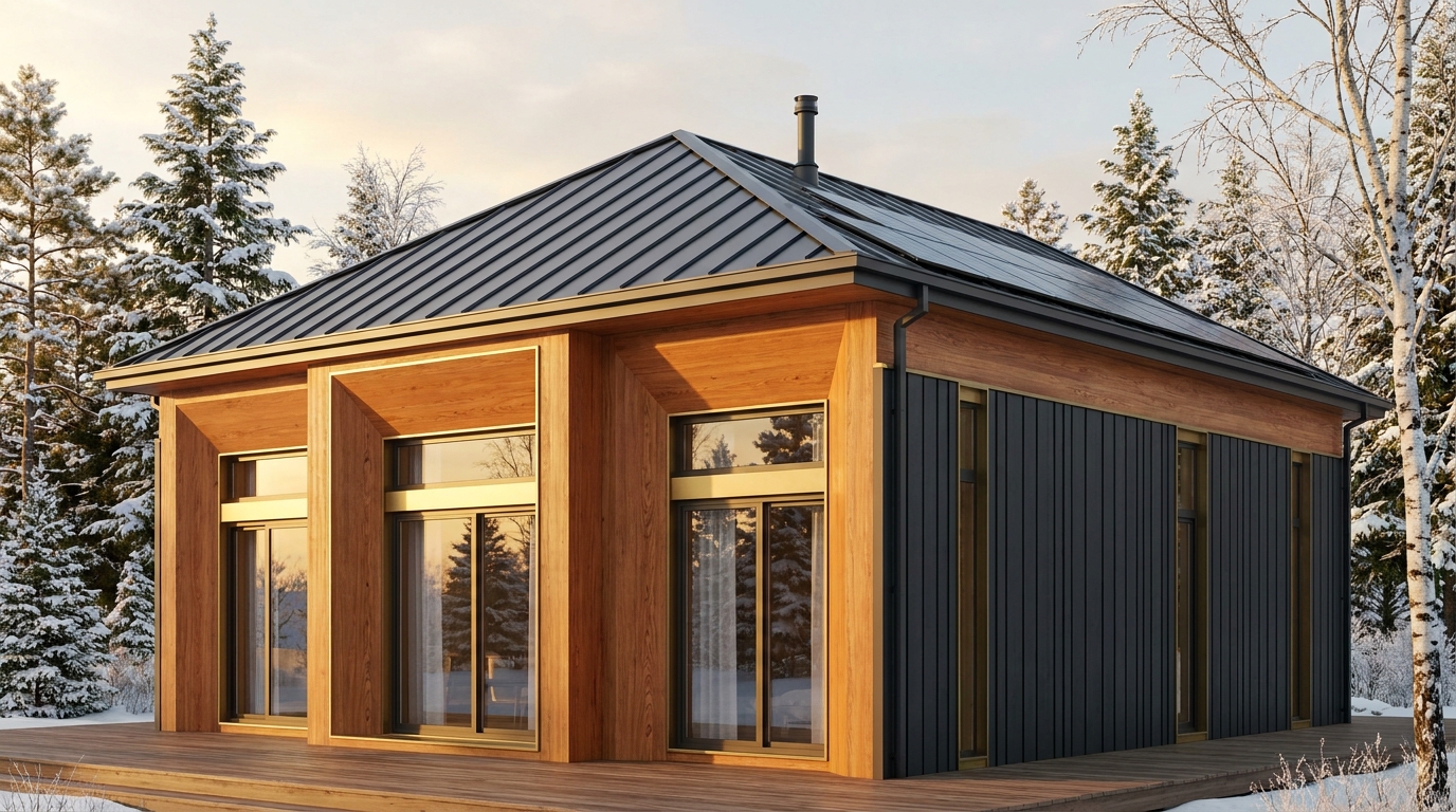 霧の家 外観 — AI render based on BIM specs