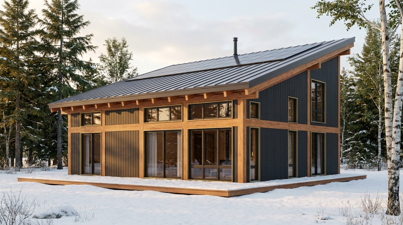 霜の塔 外観 — AI render based on BIM specs