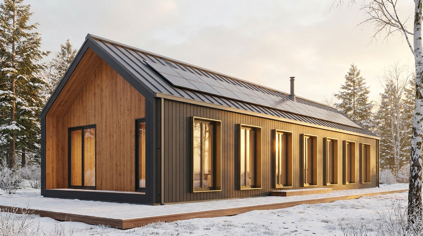 森の蔵 外観 — AI render based on BIM specs