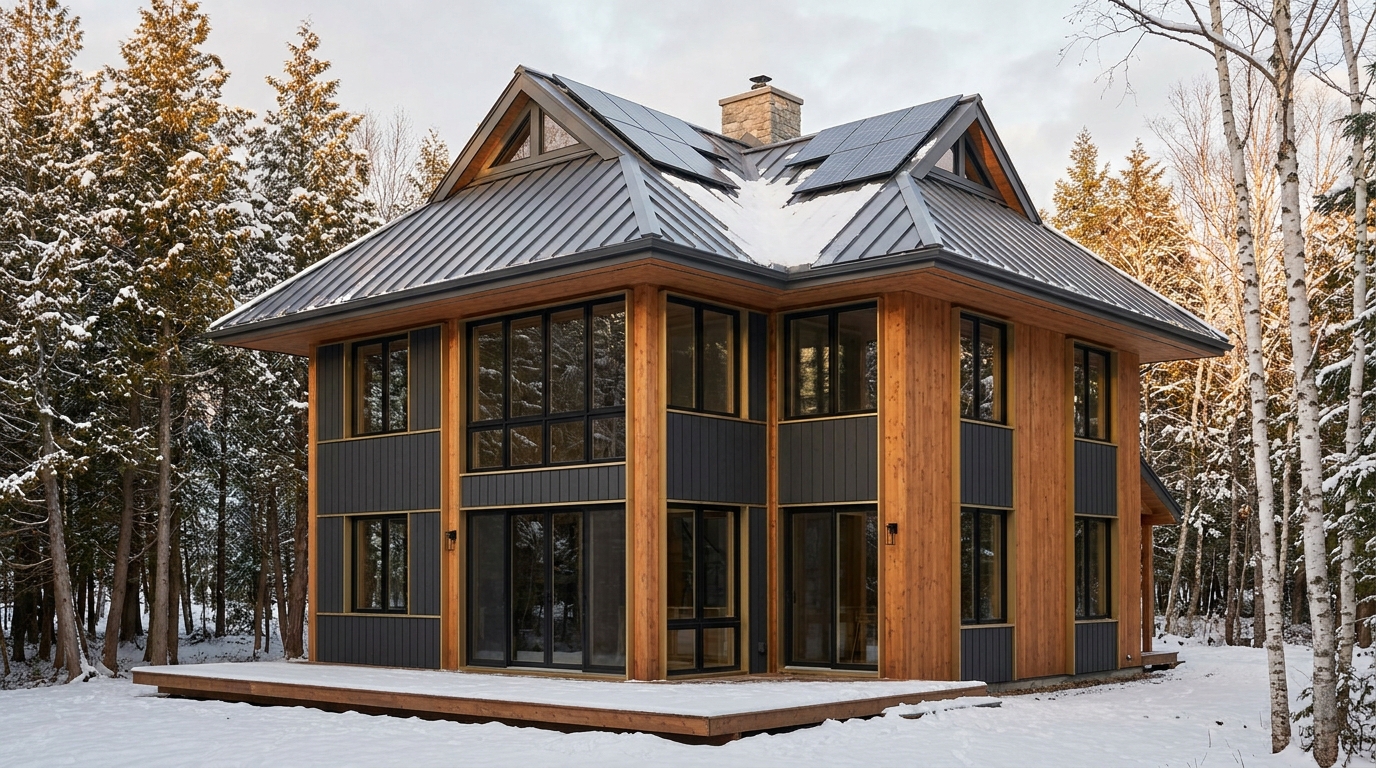 霧の里 外観 — AI render based on BIM specs