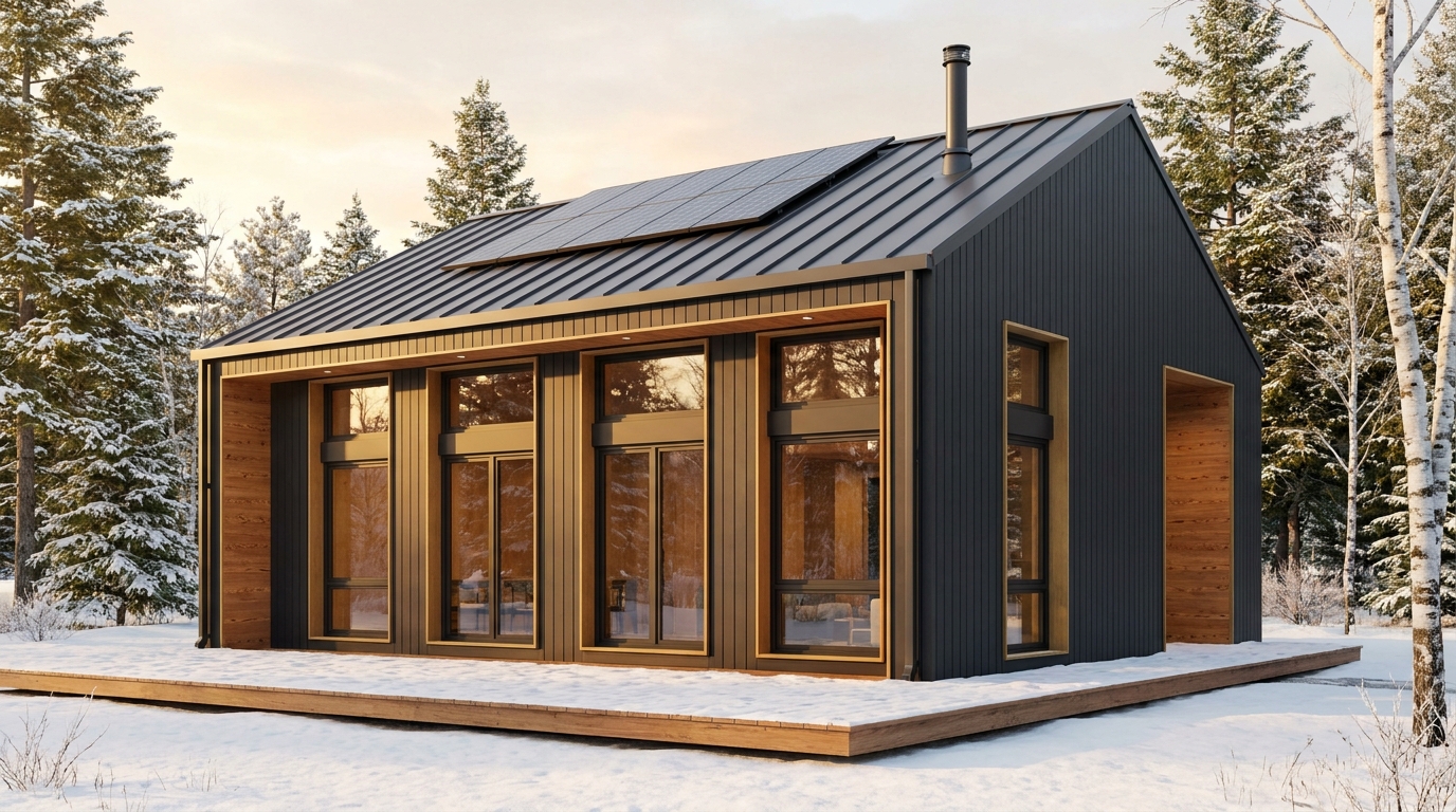 月の庵 外観 — AI render based on BIM specs