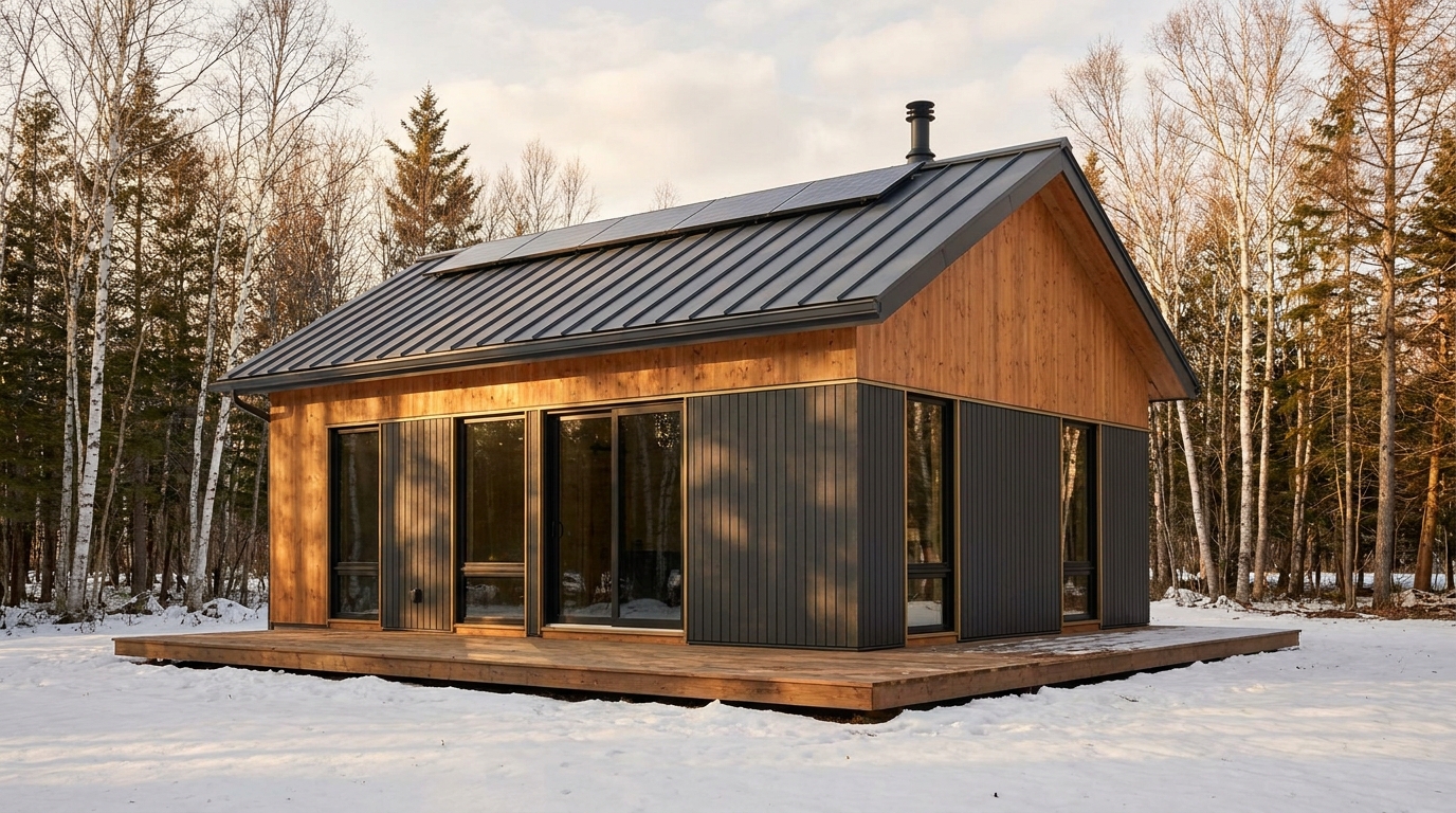 西の家 外観 — AI render based on BIM specs