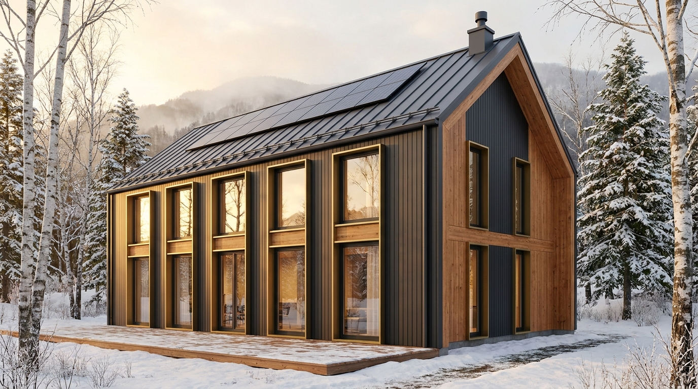 雪の蔵 外観 — AI render based on BIM specs