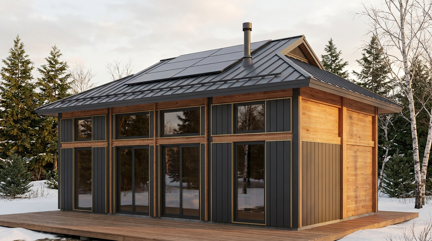 東の里 外観 — AI render based on BIM specs