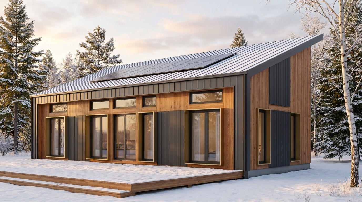 星の小屋 外観 — AI render based on BIM specs