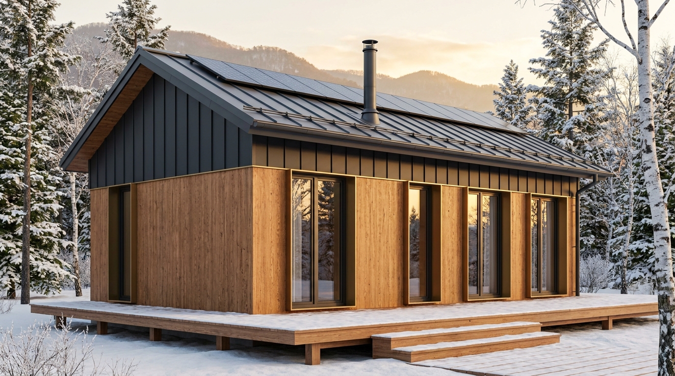 風の里 外観 — AI render based on BIM specs