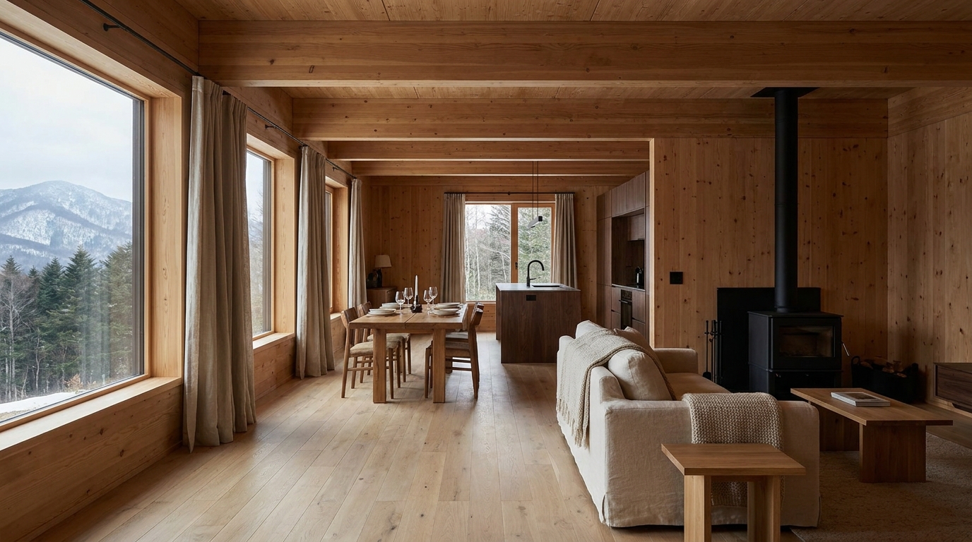 霜の小屋 内観