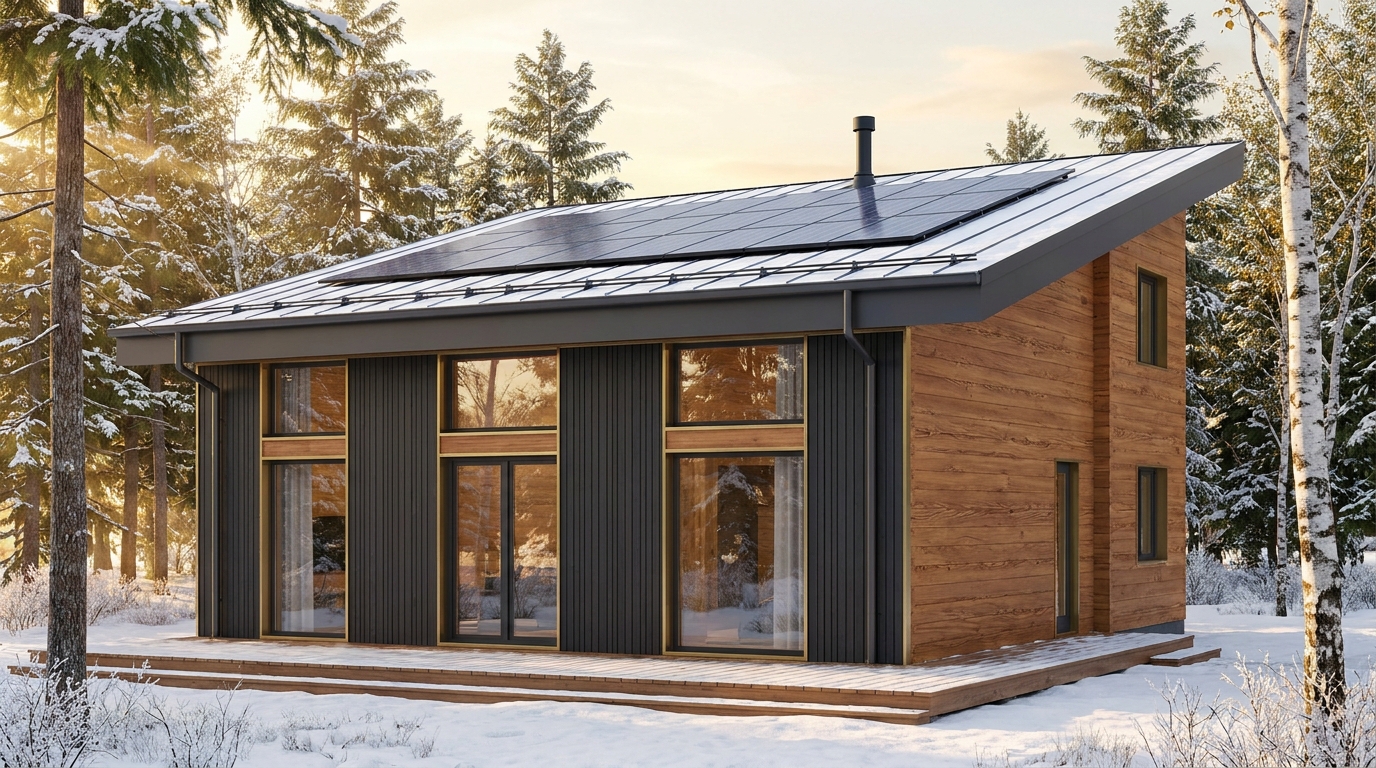 霧の巣 外観 — AI render based on BIM specs