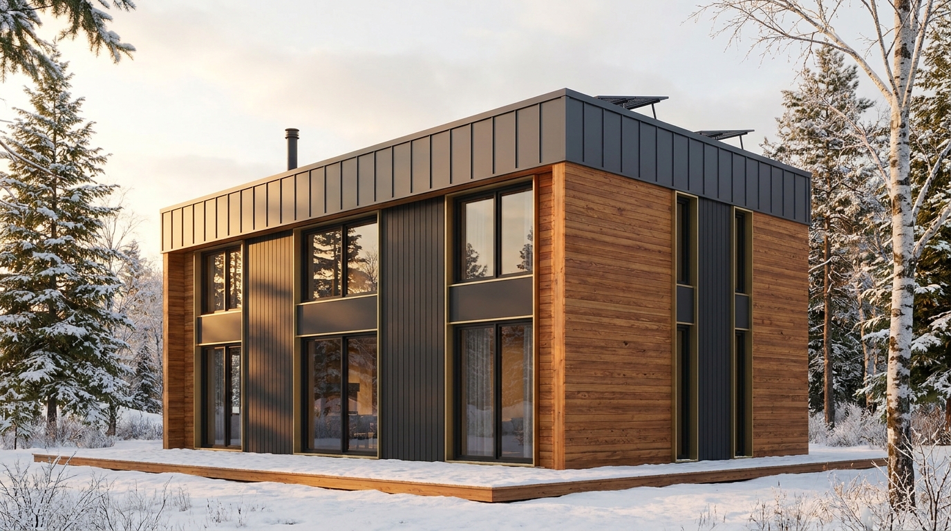 南の巣 外観 — AI render based on BIM specs