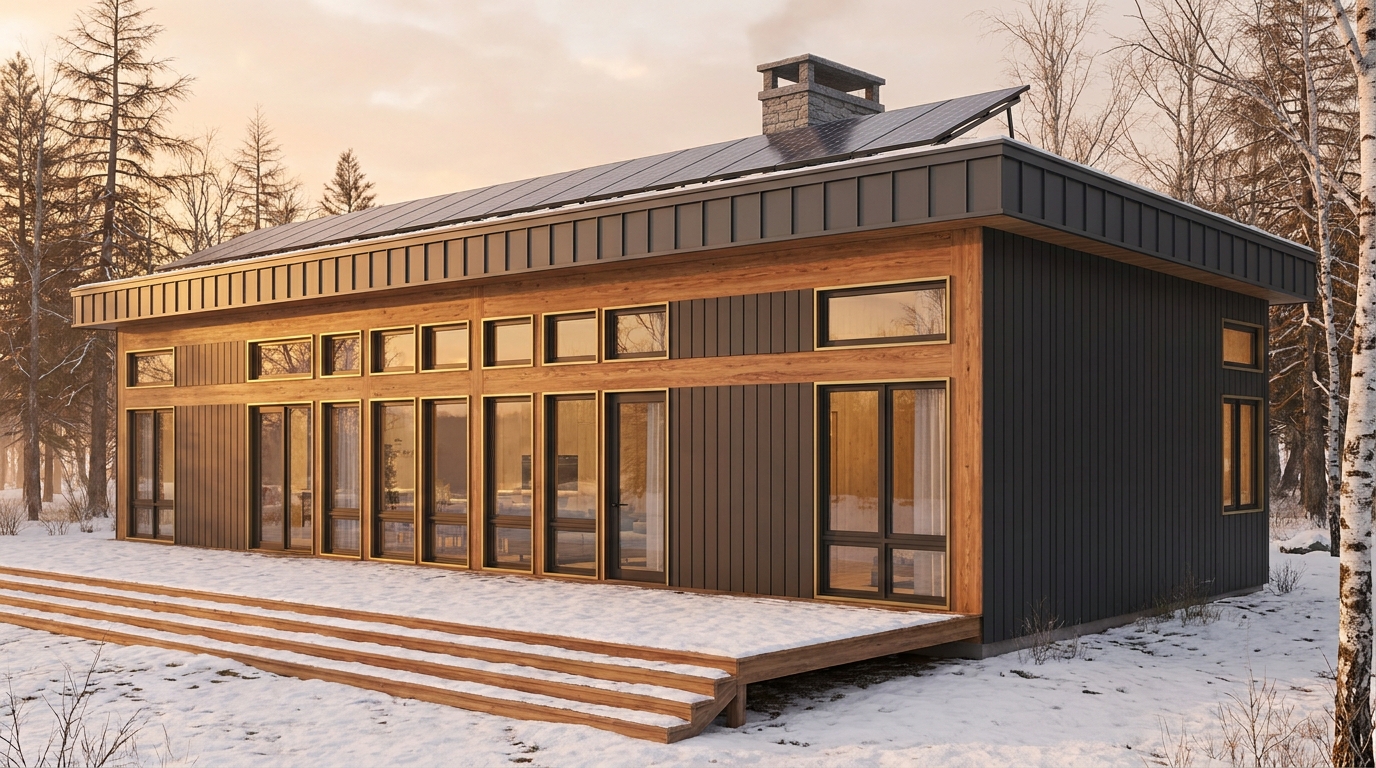霧の塔 外観 — AI render based on BIM specs