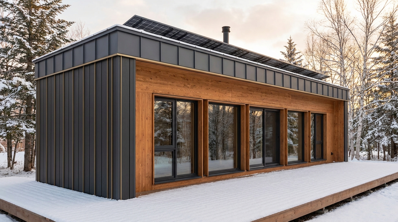 森の巣 外観 — AI render based on BIM specs