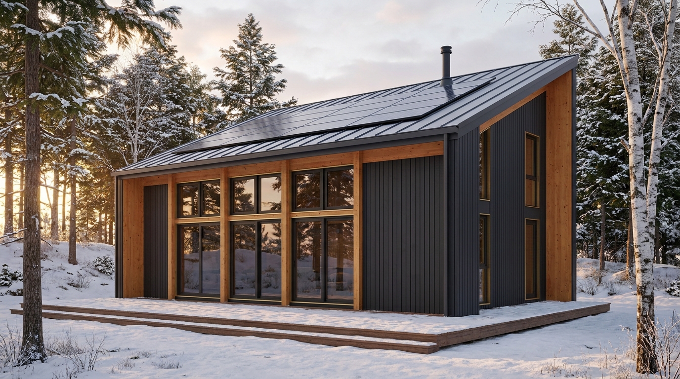 雪の里 外観 — AI render based on BIM specs