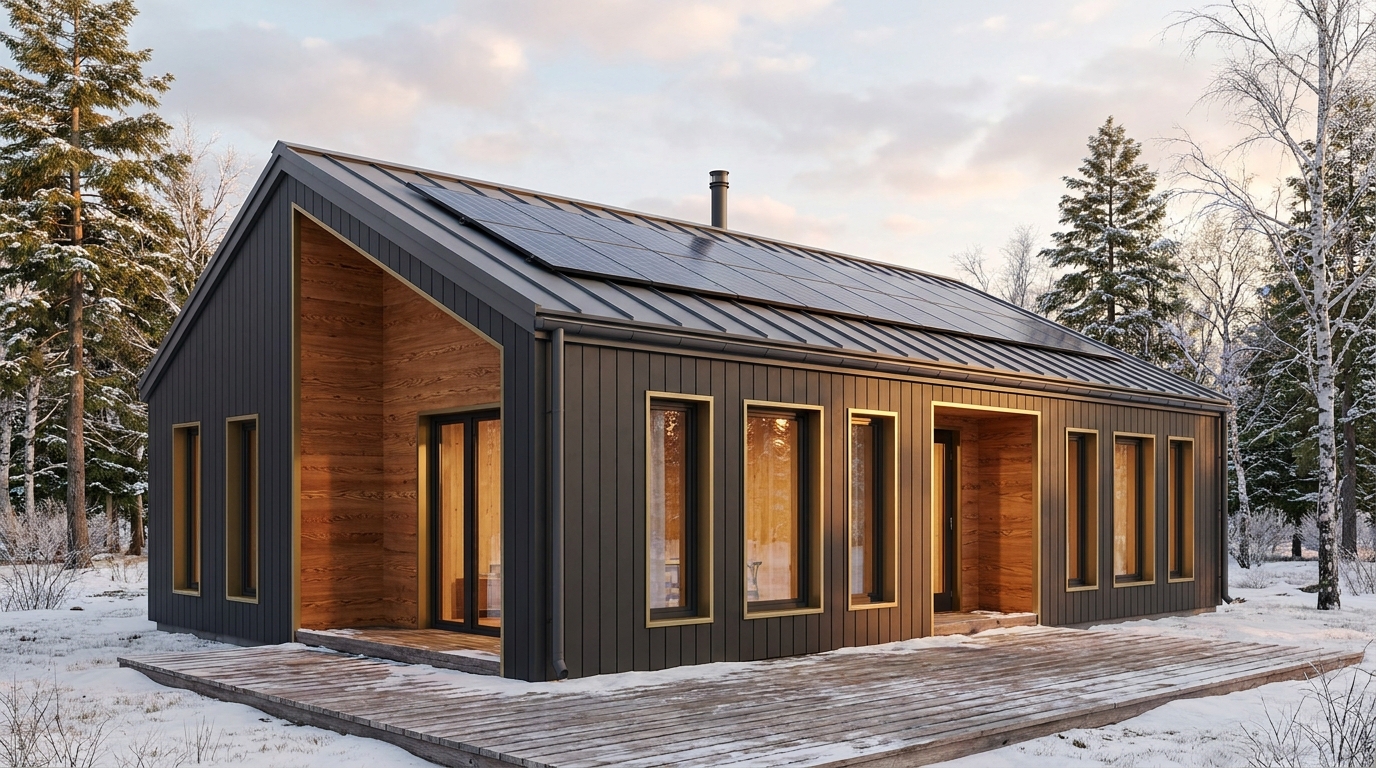 森の杜 外観 — AI render based on BIM specs