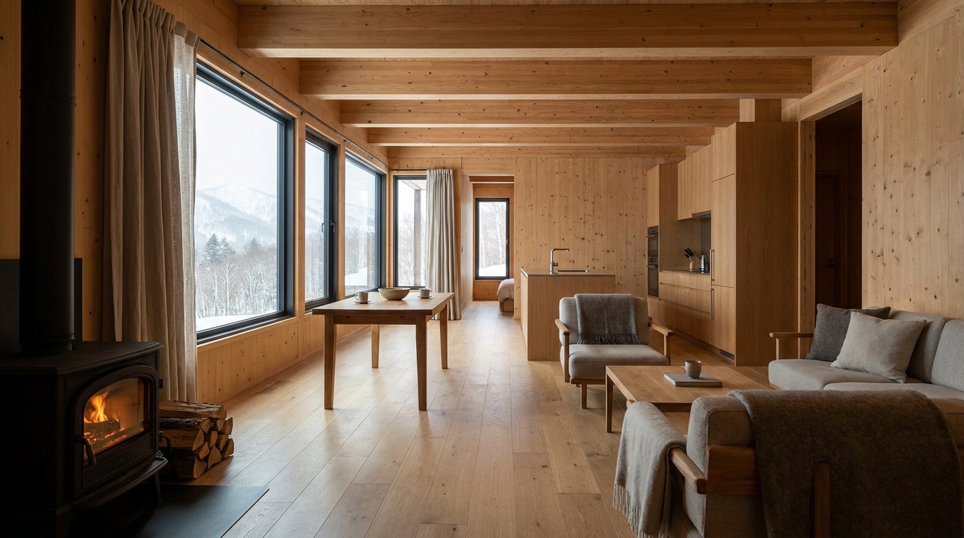 雪の小屋 内観