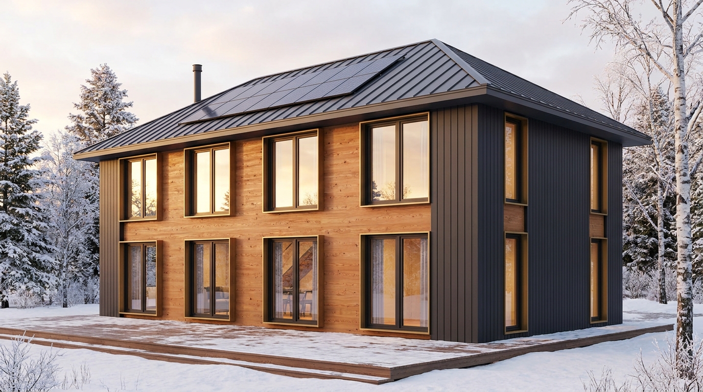 雨の蔵 外観 — AI render based on BIM specs
