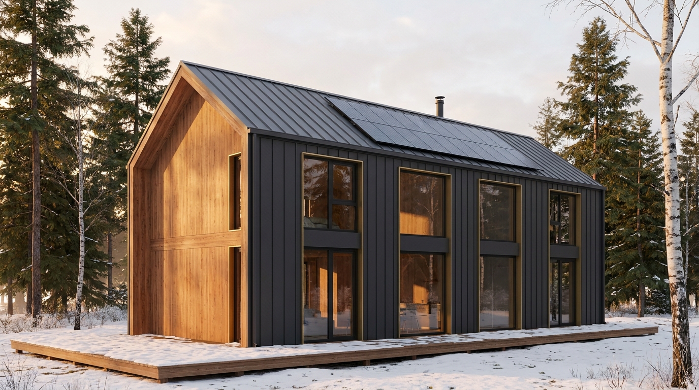 東の庵 外観 — AI render based on BIM specs