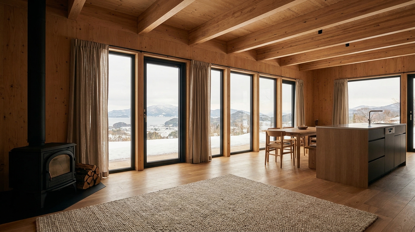 雪の小屋 内観