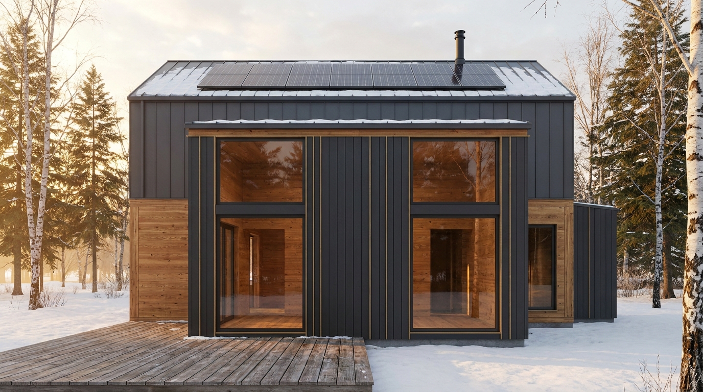 南の巣 外観 — AI render based on BIM specs