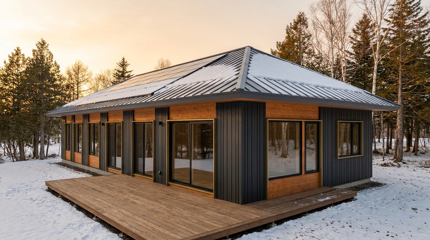 南の里 外観 — AI render based on BIM specs