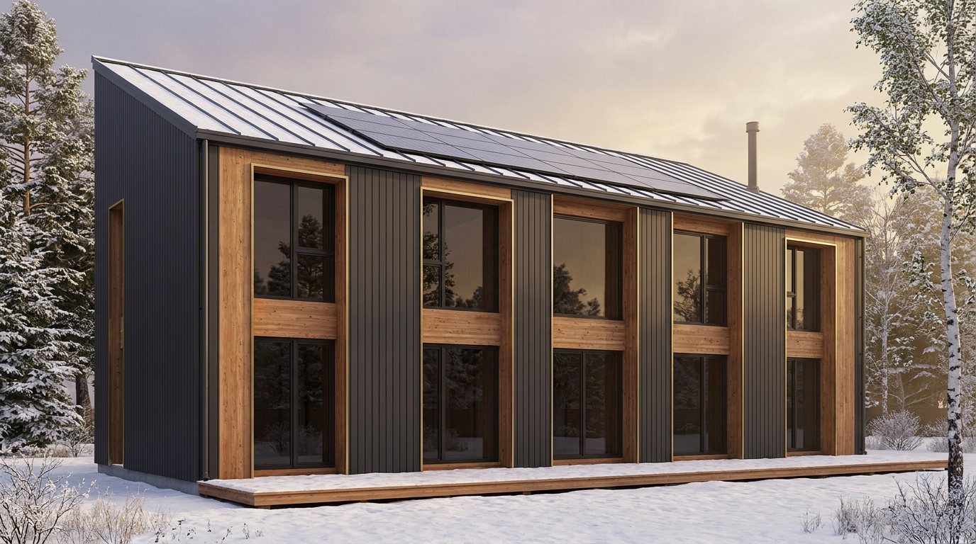 月の巣 外観 — AI render based on BIM specs