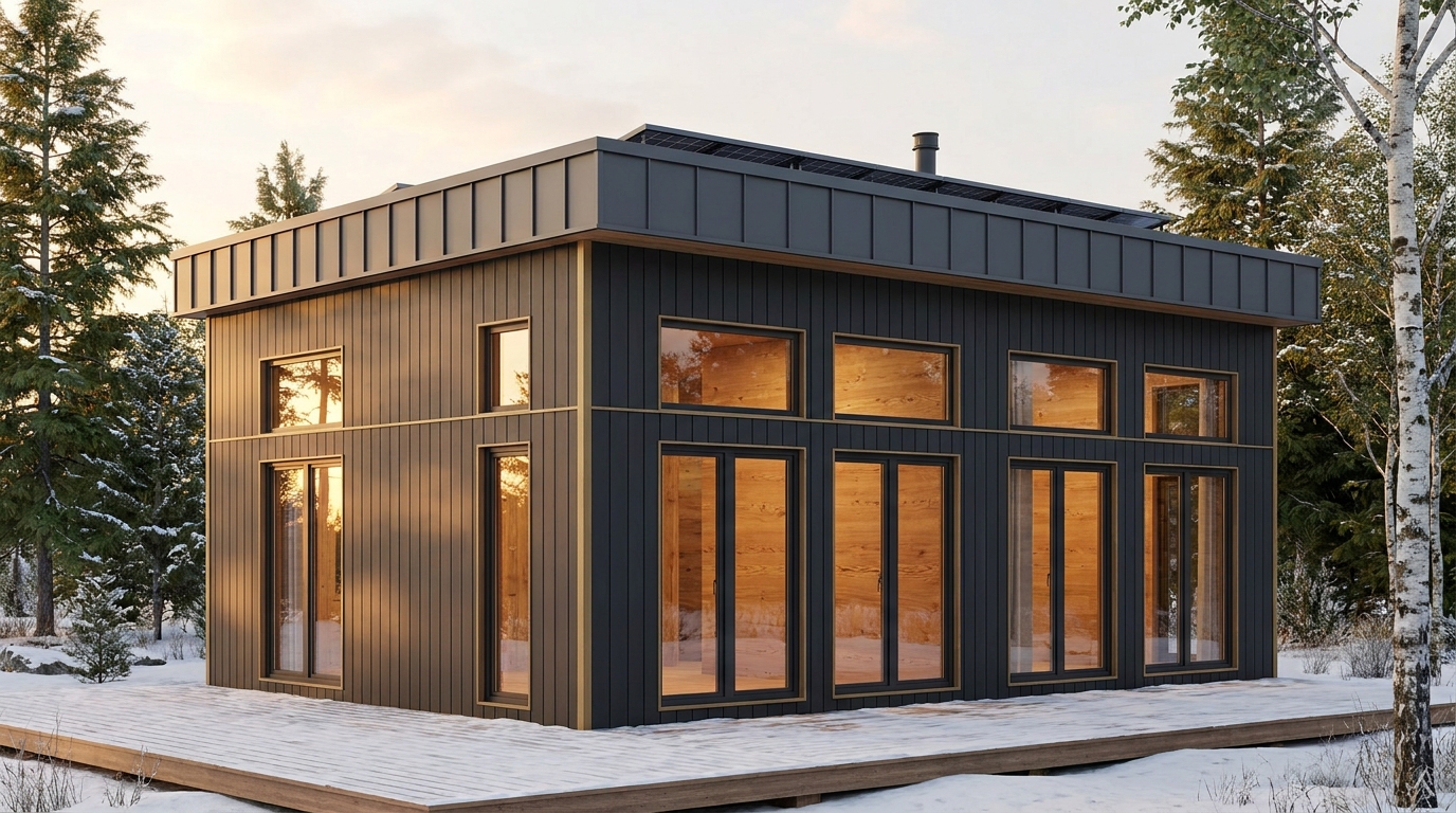 月の庵 外観 — AI render based on BIM specs