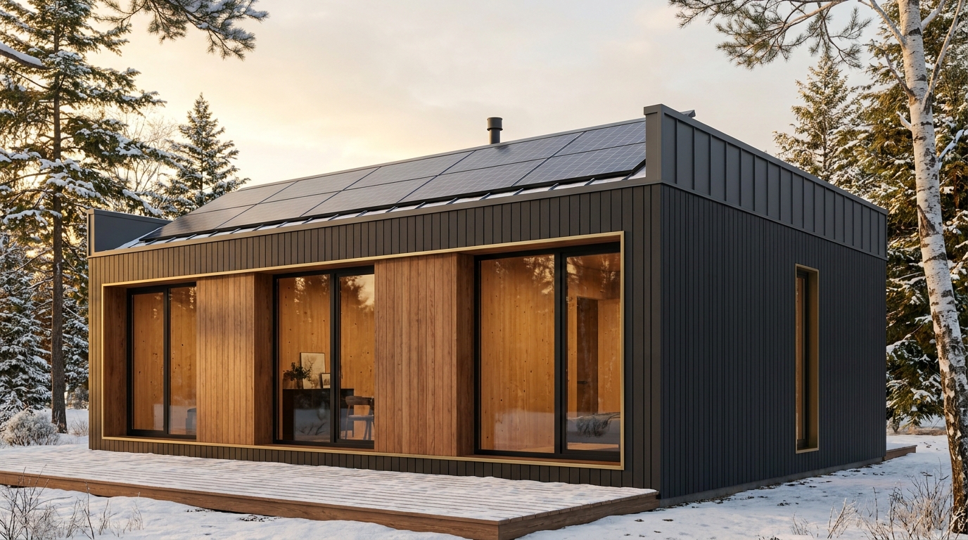 東の庵 外観 — AI render based on BIM specs