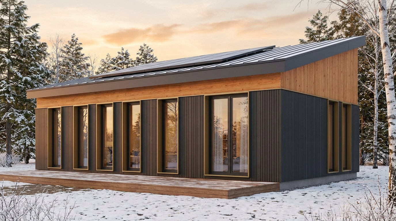 西の巣 外観 — AI render based on BIM specs