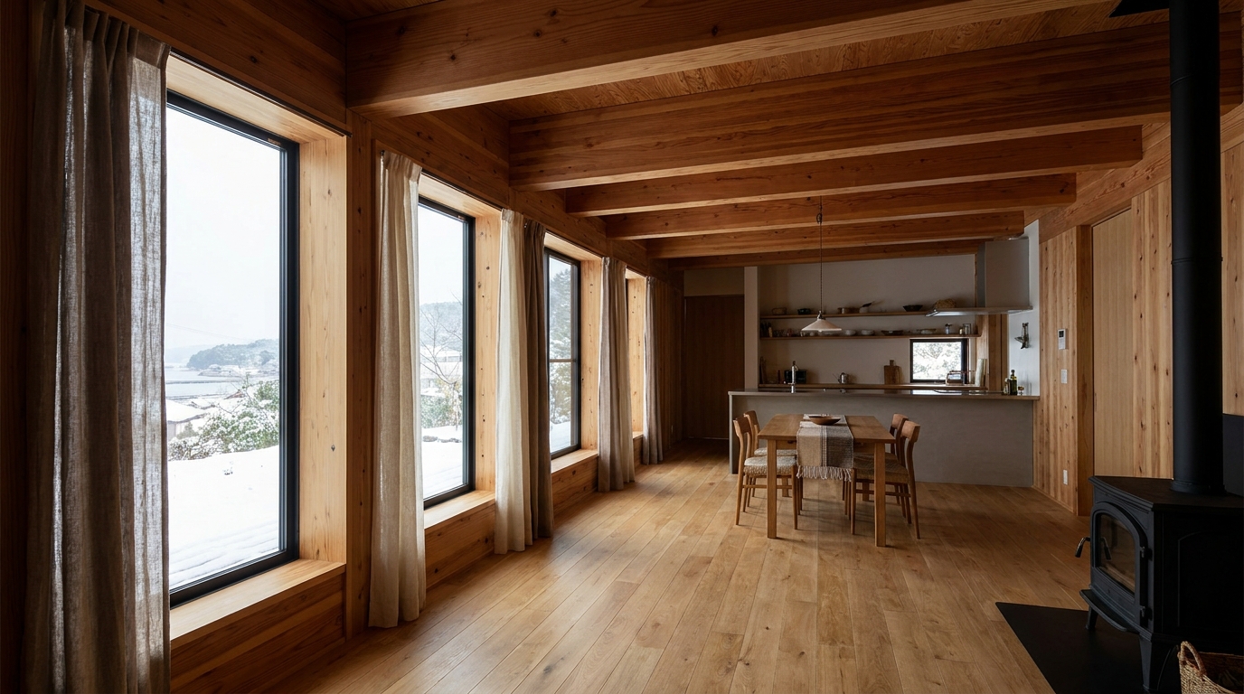 霧の小屋 内観