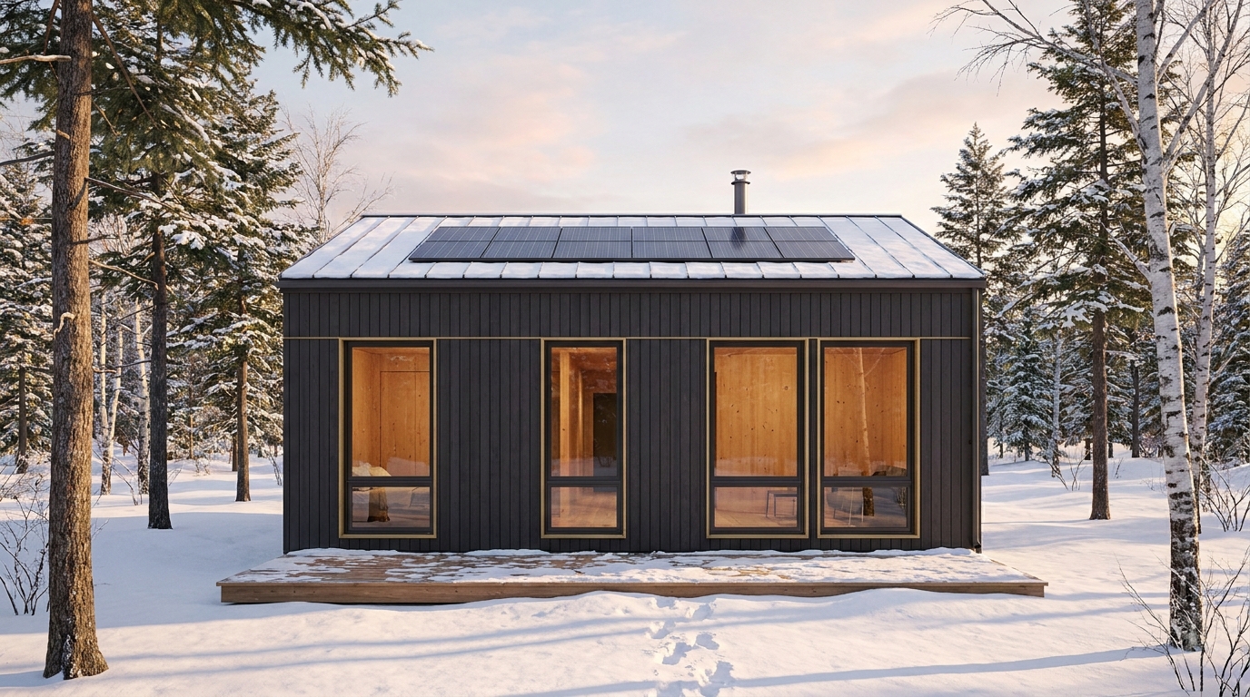 雪の里 外観 — AI render based on BIM specs
