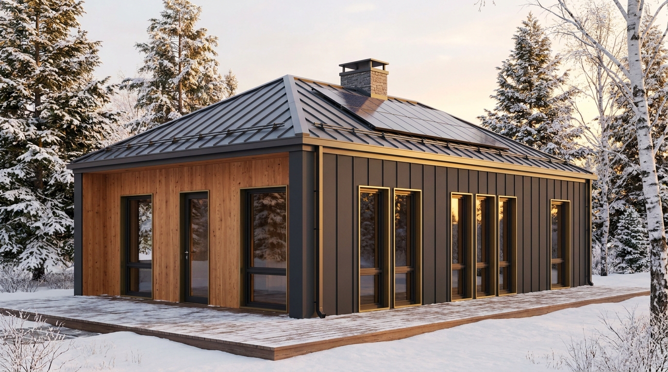 霧の家 外観 — AI render based on BIM specs