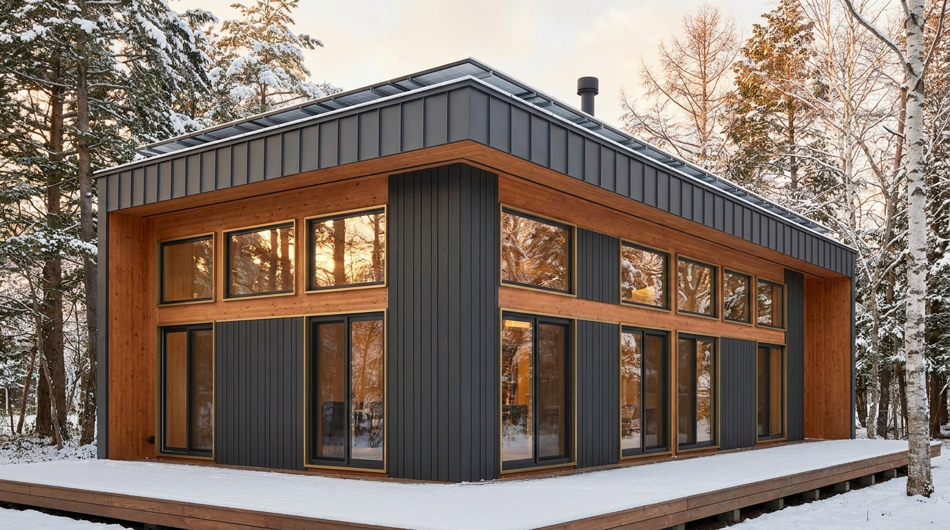 森の家 外観 — AI render based on BIM specs