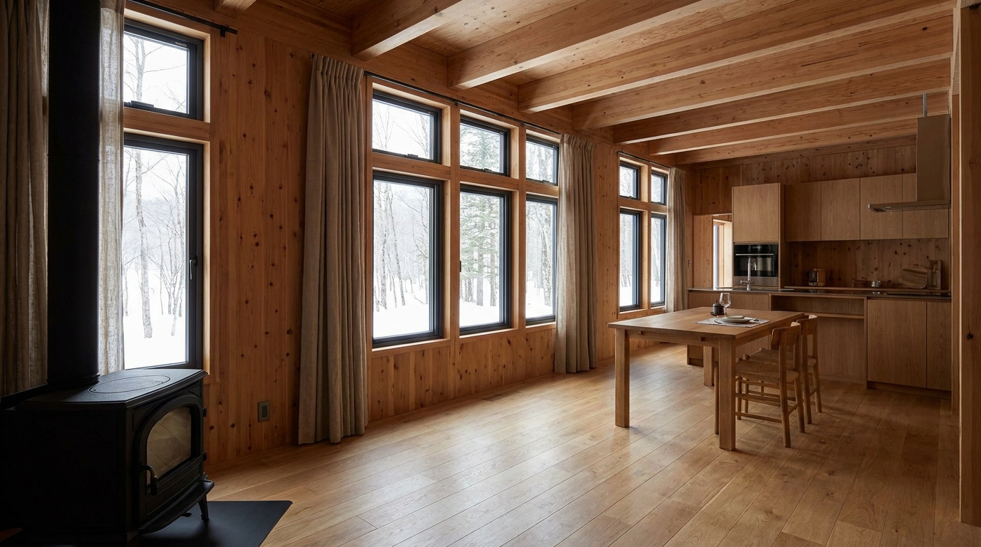 雪の小屋 内観