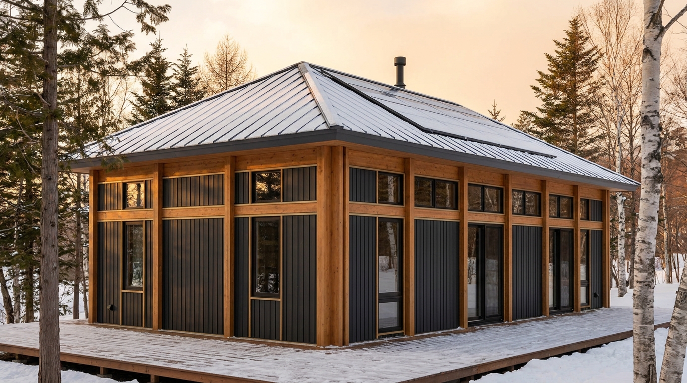 西の巣 外観 — AI render based on BIM specs